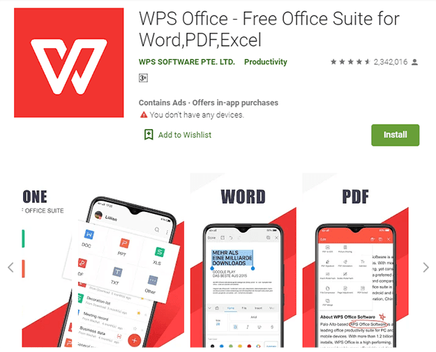 تطبيق WPS Office.
