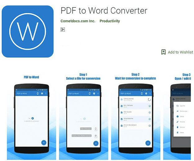تطبيق PDF to Word Converter.