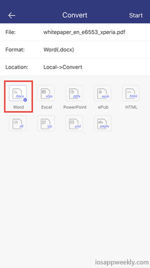 تحويل ملفات PDF إلى Word.