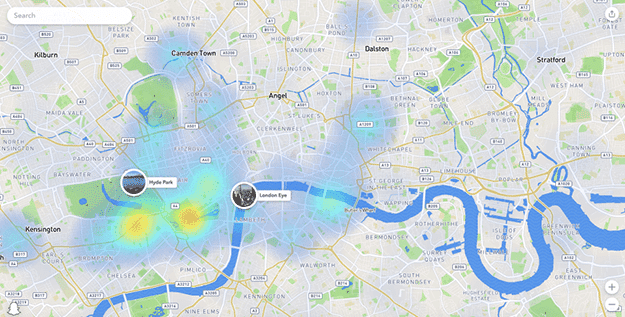 سناب شات وميزة Heat Map.