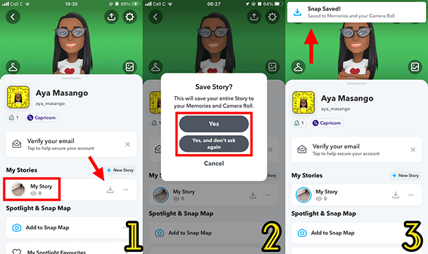 كيفية حفظ مقاطع فيديو Snapchat على هاتفك بعد النشر.
