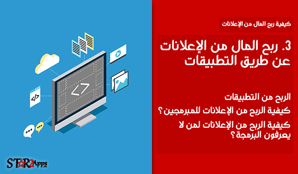 ربح المال من الإعلانات عن طريق التطبيقات.