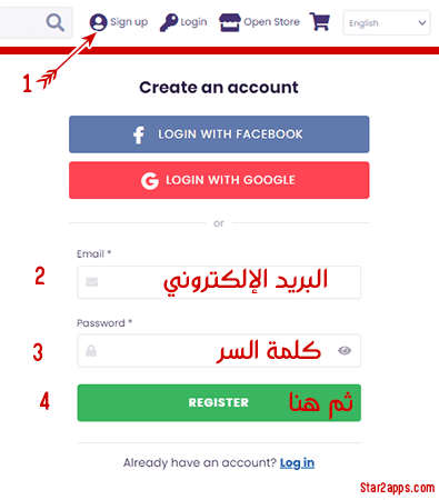 التسجيل وإنشاء حساب في Creative Fabrica.
