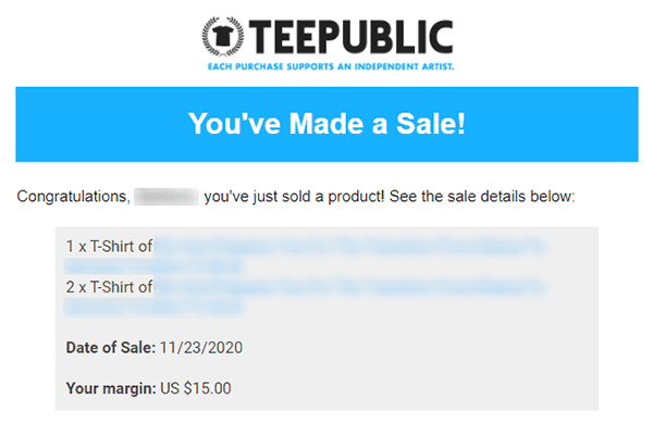 أرباح تي بابليك TeePublic 2.